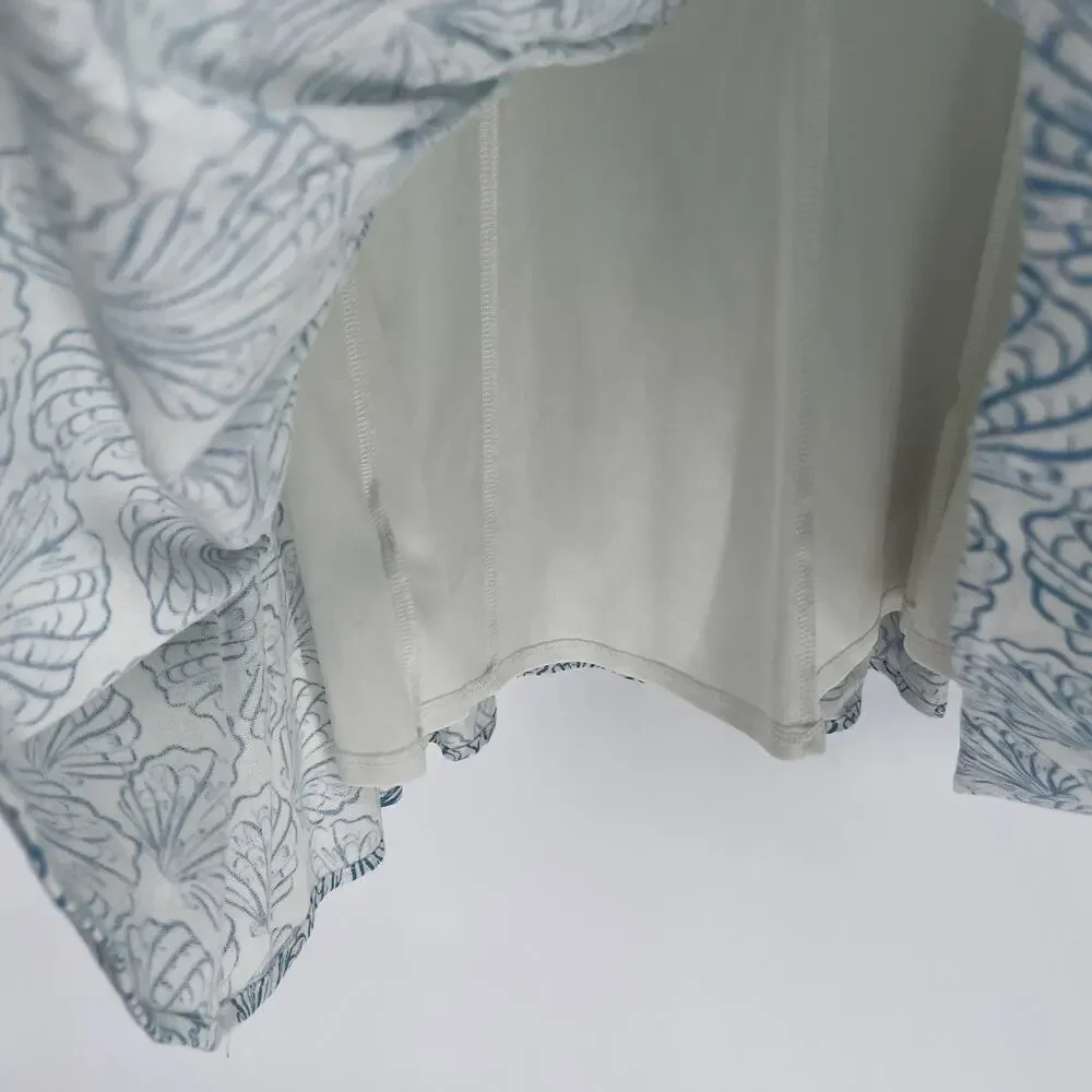 WAYF Sun Dress Coastal Beach Shell Vacation Womens Size M NWT Linen M Blue White - Picture 8 of 12
